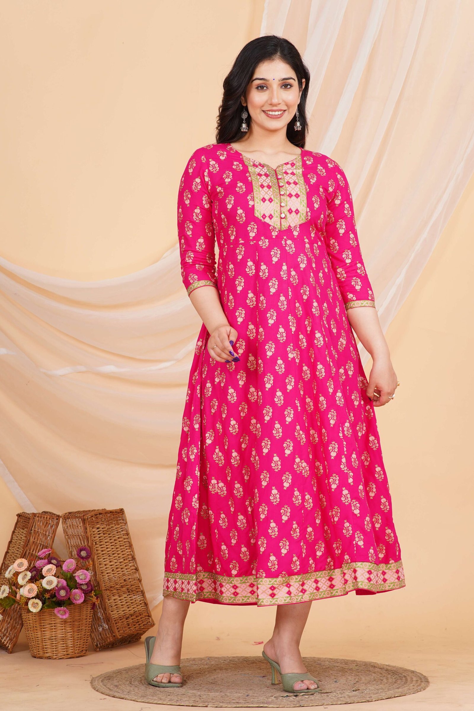Women's Rayon Printed Anarkali Short Kurti Gown - Image 5